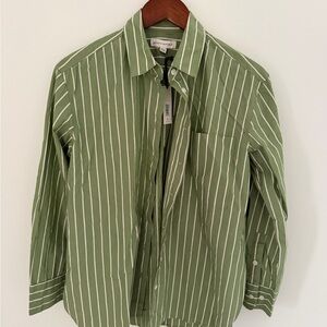 Banana Republic Olive Striped Button Down Shirt